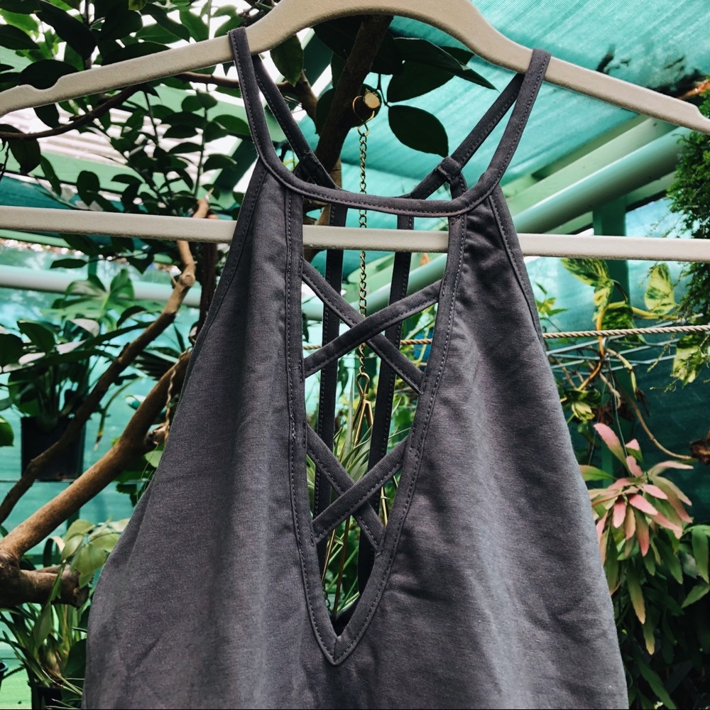 Grey Strappy Halter Top